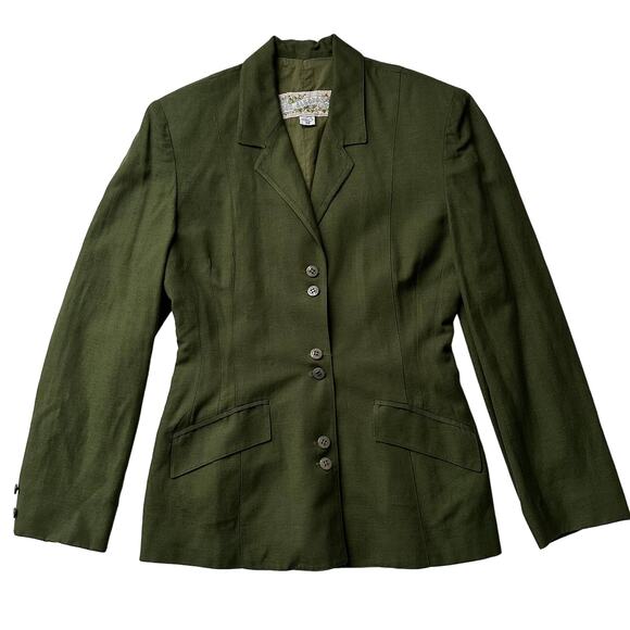 Don Algodon Jackets & Blazers - Don Algodon Vintage 90s‎ Madrid Spain Cotton Blazer Olive women 38